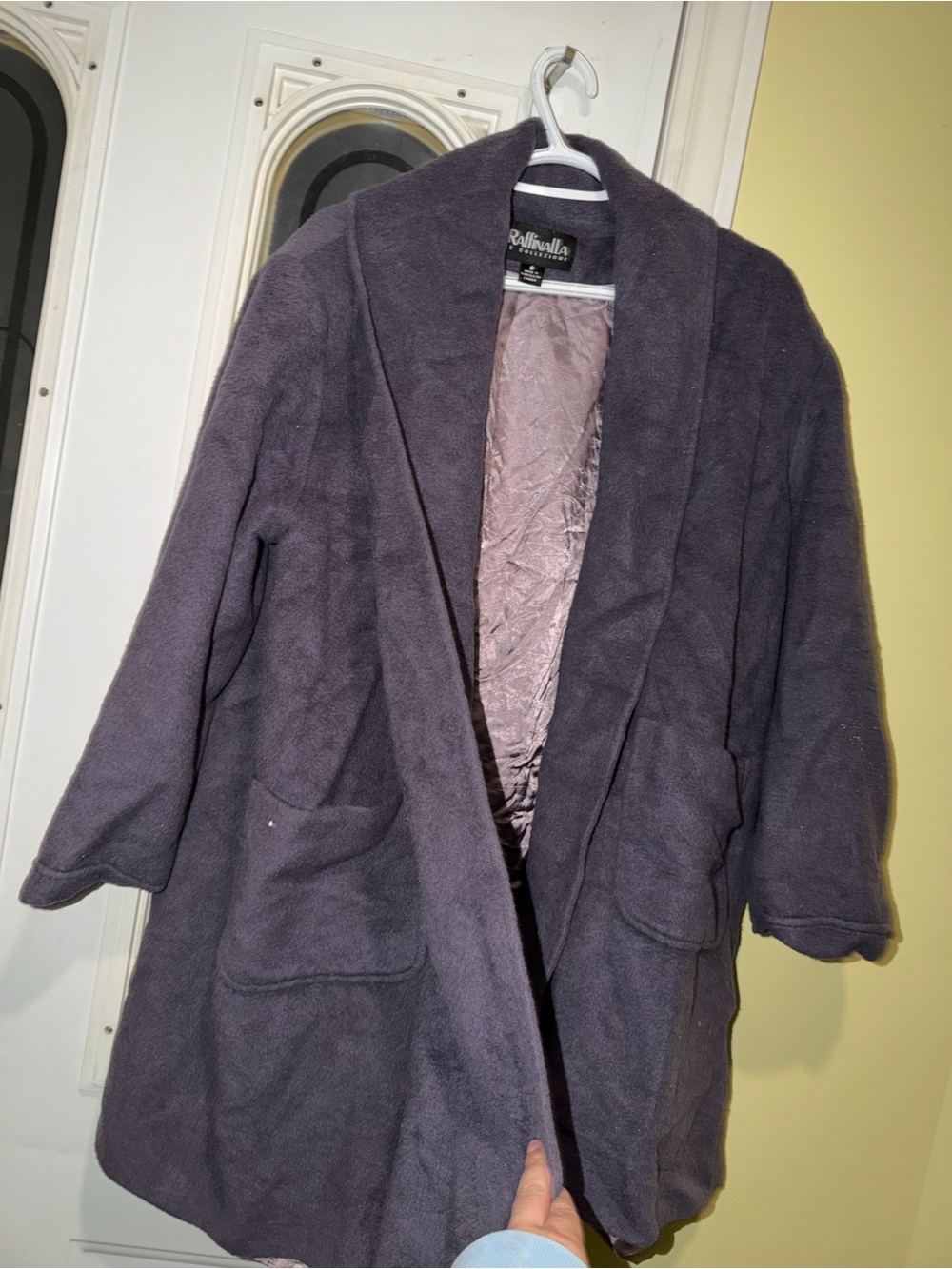 Women's Shawl Collar Plush Coat -purple/lavender